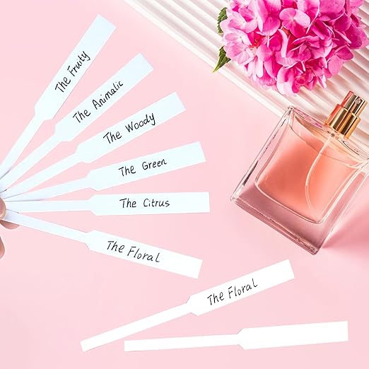 200Pcs Disposable Perfume Test Strips,Fragrance Tester Strips Fragrance Blotter Strips Scented Cards Essential Oil Diffuser Strip,Used to Test Fragrance of Perfume Essential Oil(White)