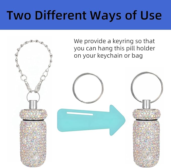 Pill Holder for Tumbler with Handle Bling Stanley Cup Accessories Pill Organizer for Stanley & YETI & Simple Modern & BrüMate (Colorful)