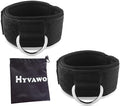 Ankle Straps Neoprene Padded Fitness Wrist Cuffs with D Ring High Strength Exercises Gym Pulley Strap for Cable Machines (Black 2 Pack)