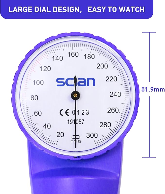 Scian Sphygmomanometer - Blood Pressure Cuff Manual with D-Ring Universal Cuff 10-16", Come with Carrying Bag for Nurse Doctor Senior Adult(Blue, Stethoscope Not Included)
