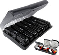 Quacc 1 PCS Weekly Pill Box Organizer 7 Day 3 Times Portable Travel Medicine Pill Organizer Tablet Box for Gel Capsules, Fish Oils, Vitamins, Supplements (Black)