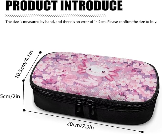 Axolotl Cherry Blossom Insulin Cooler Bag Insulated Diabetic Medication Organizer Carrying Protection Case with Handle for Insulin Pen, Test Strips, Lancets, Needles