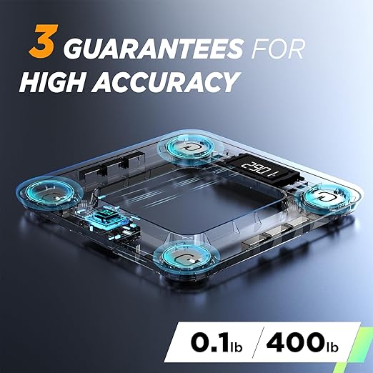 Scale for Body Weight and Fat Percentage, RunSTAR Digital Accurate Bathroom Smart Scale with Large Display, FSA&HSA Eligible 13 Body Composition Analyzer Sync App