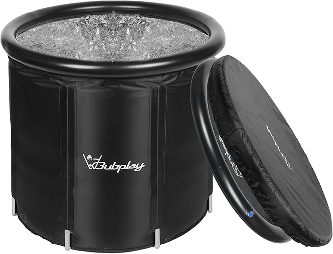 Ice Bath Cold Plunge Tub with Cover for Indoor Outdoor for Recovery, Cold Water Therapy, Athletes & Adults -105 Gallons, Black, XL