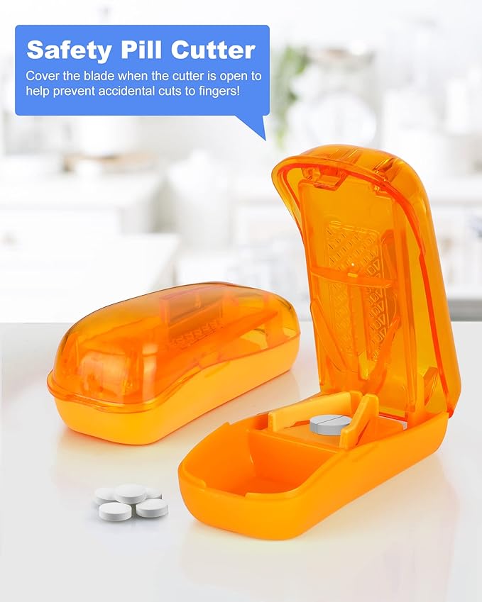 Monthly Pill Organizer 3 Times a Day with Pill Cutter, 30 Days Pill Organizer Monthly, Month Medicine Box Holder Organizer with 31 Daily Compartments, Hard Shell Travel Case & Removed Shoulder Straps