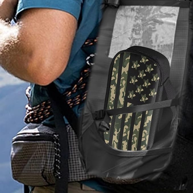 Rnyleeg American Flag Camo Diabetes Bag for Women Men Large Capacity Insulin Cooler Travel Case Reusable Insulin Bag for Diabetes