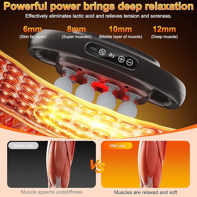 16-Head Massage Gun, Deep Tissue Percussion Massager with 9 Modes & 9 Intensities,Quiet Back Massager Pain Relief for Back, Shoulders,Legs,2600mAh Battery Electric Massage Tools