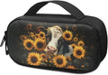 Cow Sunflowers Insulin Cooler Travel Case with Handle Waterproof Portable Medication Insulated Diabetic Carrying Cooling Bag for Insulin Pen, Needles, Travel and Daly Life Use