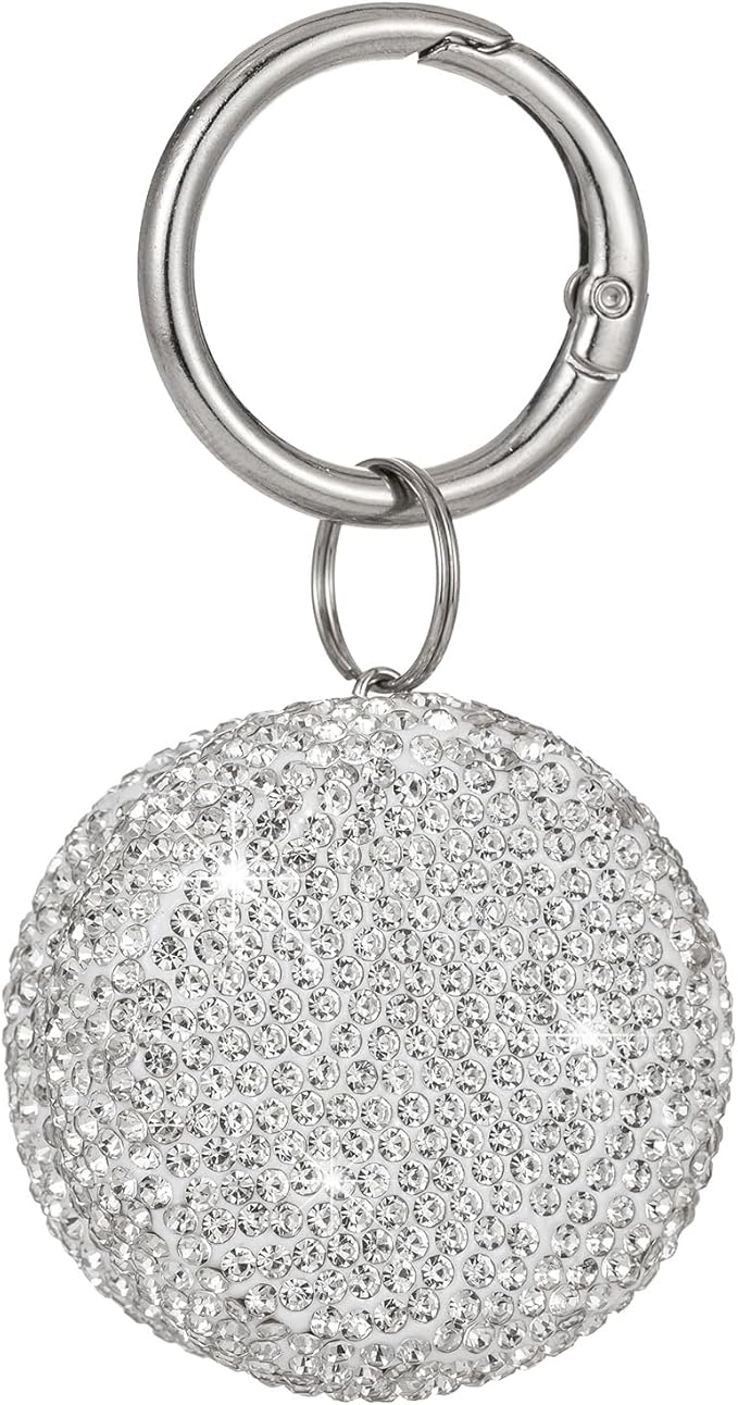 Keychian Pill Holder Round Pill Organizer Key Chain Tiny Pill Case Portable Small Medicine Container for Ring Earplugs Coin (Silver)