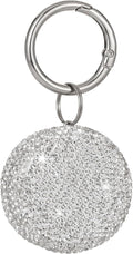 Keychian Pill Holder Round Pill Organizer Key Chain Tiny Pill Case Portable Small Medicine Container for Ring Earplugs Coin (Silver)