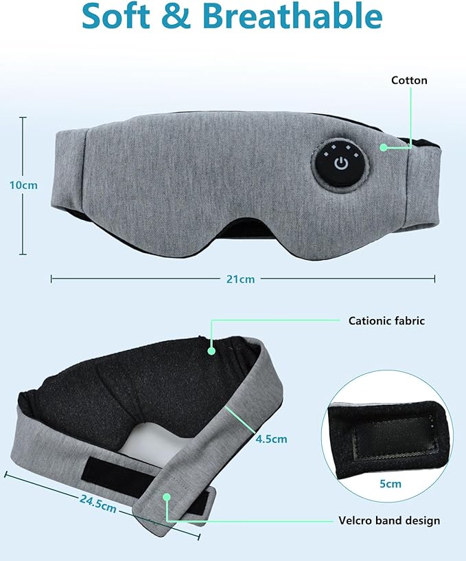Heated Eye Mask for Dry Eyes, Cordless Warm Compress for Eye Relief, Electric Eye Heating Pad with Temperature Control for Blepharitis and Stye Treatment, Rechargeable, Washable