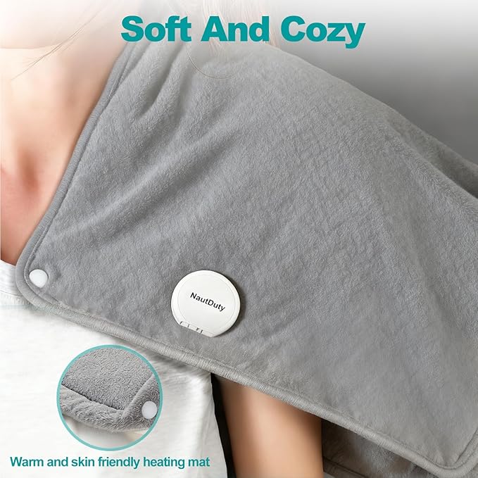 Heating Pad Extra Large & Foot Warmer 2 in 1, XXL Heating Pad 21x33“ for Back Belly Lower Back Warm Up, Sewn in Zippers More Functional, Electric Heat Pad 4-Hour Auto Off/6 Heat/6 Timer/Washable