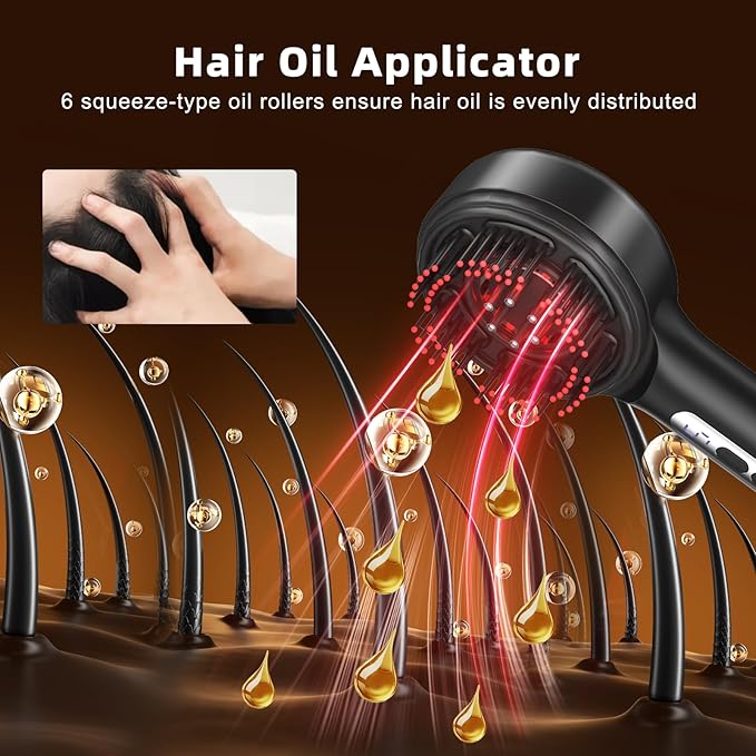 3 in 1 Scalp Massager for Hair Care, Head Massager Oil Applicator, IPX7 Waterproof Scalp Brush for Massage, Home Use