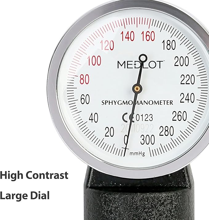 LotFancy XXL Blood Pressure Cuff Manual Adult, Professional Thigh BP Cuff 16"-26", Extra Large Adult Size Sphygmomanometer with Carrying Case and Zero Calibration for Home Use, Nursing Student, Doctor