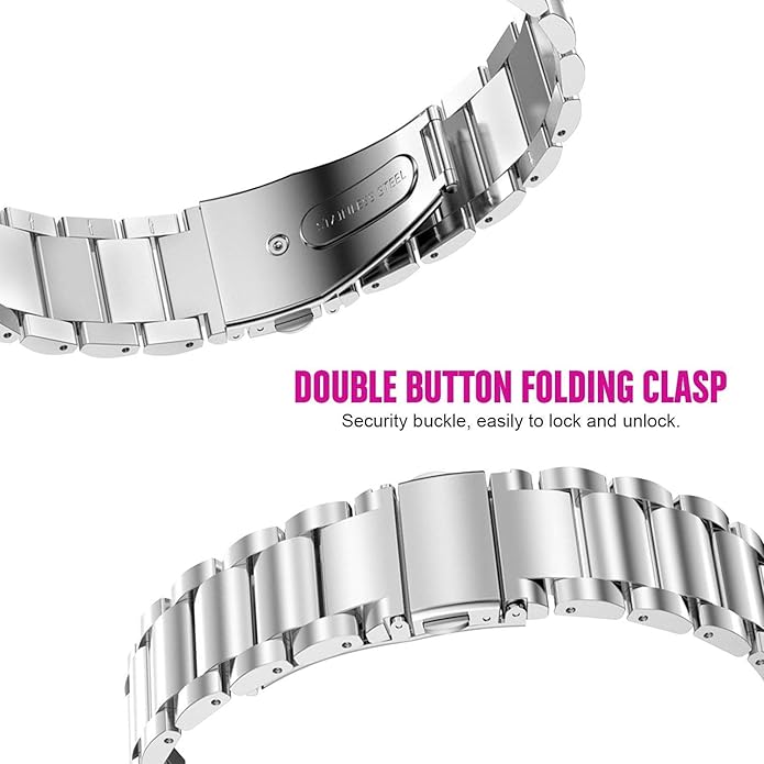 200Pcs Compitible for UMIDIGI UFit Straps, Quick Release Stainless Steel Metal Replacement Straps Compitible for UMIDIGI Smart Watch UFit Health and Fitness Tracker (Silver)