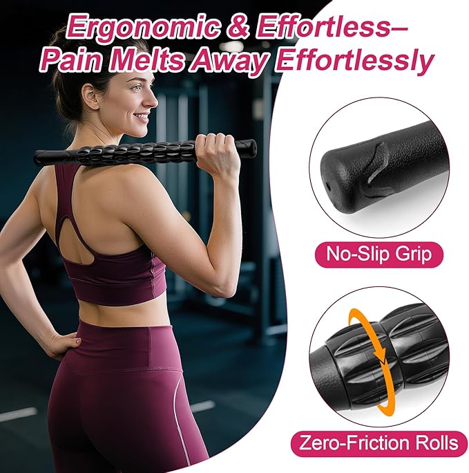 Massage Roller, Muscle Roller Stick, Therapy Roller Stick for Legs, Calf, Thigh, Lipo Roller for Relief Muscles, Deep Tissue Massage Rolling Pin for Trigger Points, Help Sore Muscle Recovery