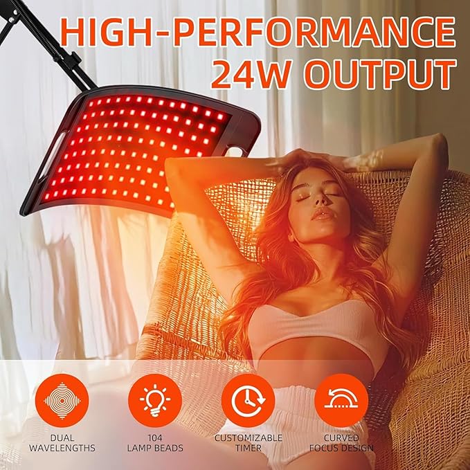 Red Light Therapy for Body, Red Infrared Light Therapy Lamp with Stand Led 660nm Red Light Therapy & 850nm Infrared Light Device for Body