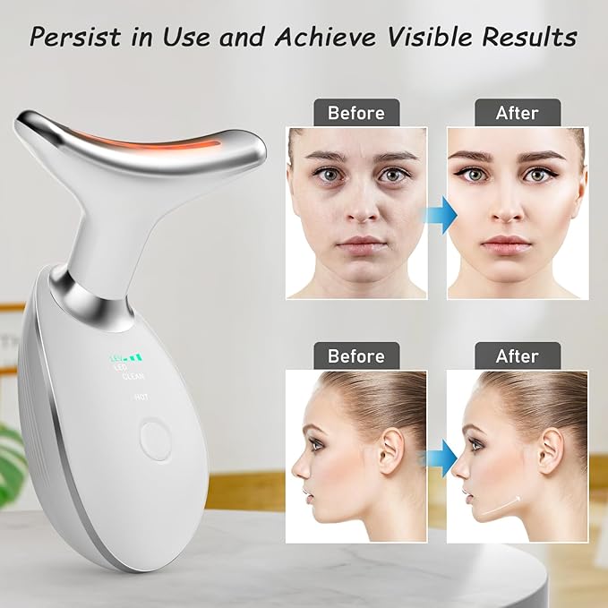 Jinstyles Neck and Face Skin Care Tool, Improve, Firm, Tightening and Smooth, White