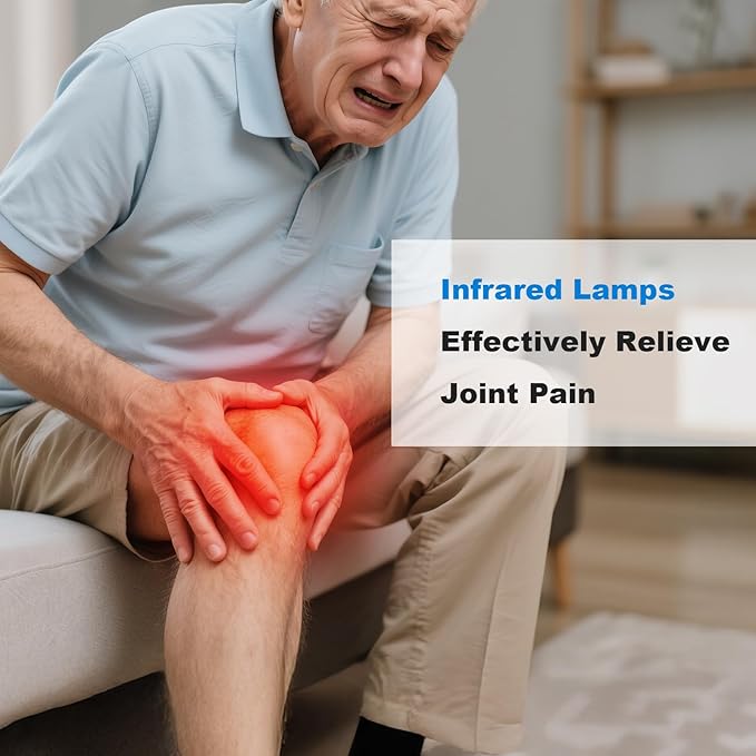 Profey Infrared Red Light Therapy with Timer, Heat Lamp Device with 150W Bulb, Adjustable Near Infrared Light Heat Lamp Set for Body Neck Shoulder Joints Back Pain Relief, for Home & Office (White)