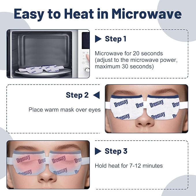 Heated Eye Mask & Microwavable Eye Compress | Gentle Steam Heat for Eye Comfort 1pc White