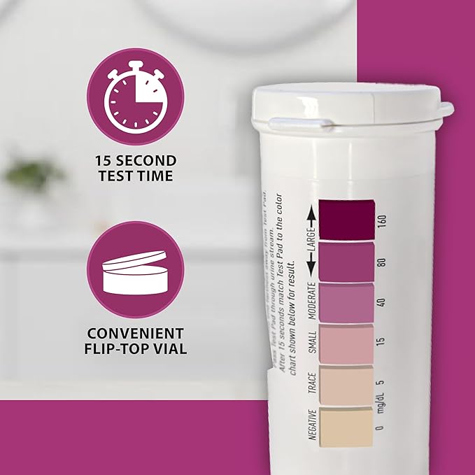 TRUEplus Ketone Test Strips, Urinalysis Test Sticks Ideal for Low-Carb Dieters and People with Diabetes, 100 Count