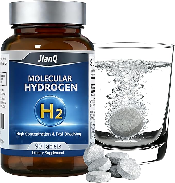 Hydrogen Water Tablets - Molecular Hydrogen Tablets for Drinking Water, Unflavored 12 PPM H2 Tabs with Magnesium - 90 Fast-Dissolve Tabs for Energy, Focus & Antioxidant Support