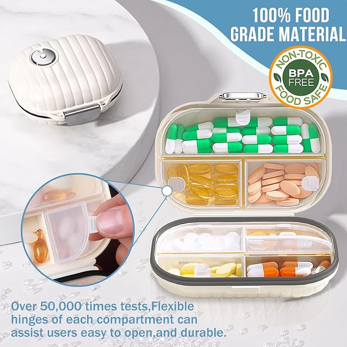 Travel Pill Organizer, 7 Day & Pill Organizer 3 Times A Day, 7 Day Pill Box - GloDeals Weekly Pill Organizer Daily Medicine Container Dispenser Case for Vitamin Fish Oil Supplement
