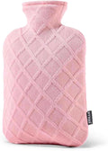 FORICOM Hot Water Bottle, 2L, 6-Hour Heat Retention, PVC Heating Pad, Easy to Use, Hot Bag for Cramps, Pain Relief for Women, Pink