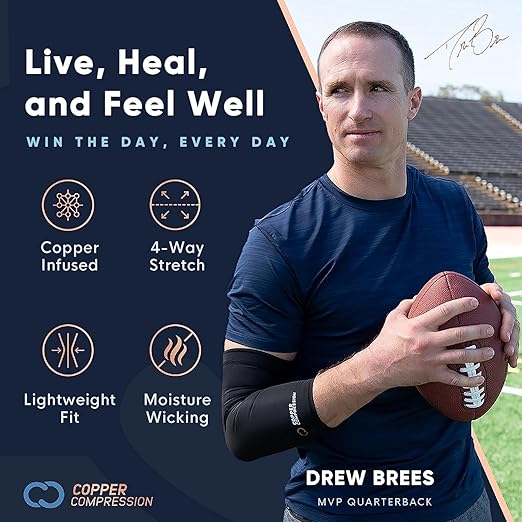 Copper Compression Arch Support - 4 Plantar Fasciitis Braces/Sleeves. Foot Care, Heel Spurs, Feet Pain Relief, Flat & Fallen Arches, High Arch
