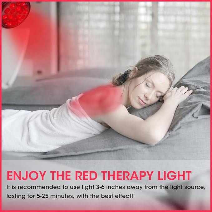 Red Light Therapy Lamp-54W 18 LED Infrared Light Therapy Device with Adjustable Lamp Holder, 660nm Red and 850nm Near Infrared for Face Body (Red2)
