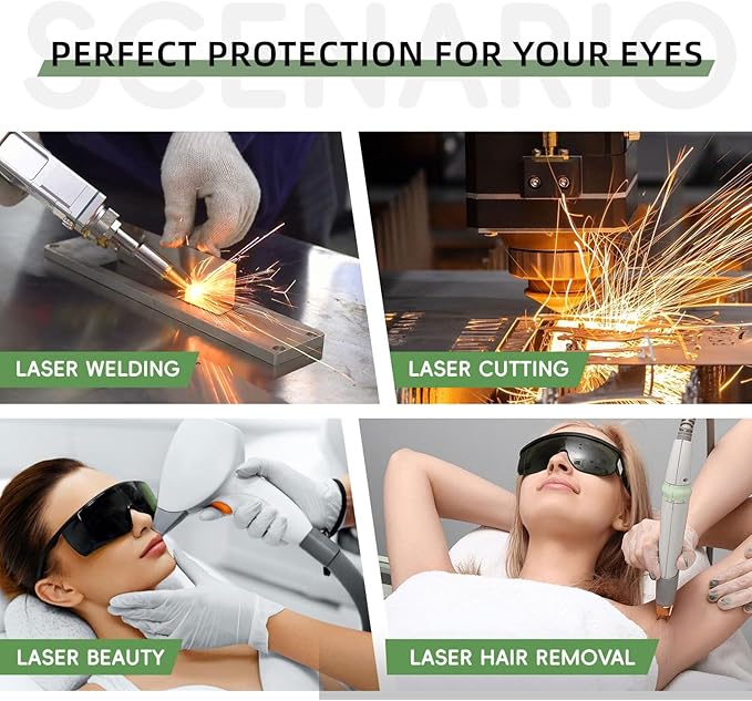 Laser Safety Glasses, OD3+ Eye Protection Goggles 200-450nm 800-2000nm for UV/IR/Green/Blue Laser Engraving Machine & Hair Removal