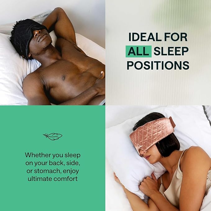 100% Mulberry Silk Sleep Mask – Total Blackout Eye Mask for Sleeping, Adjustable No-Snag Velcro Strap, Lightweight & Gentle on Skin & Hair, Travel-Ready – Rose – Valentines Day Gift