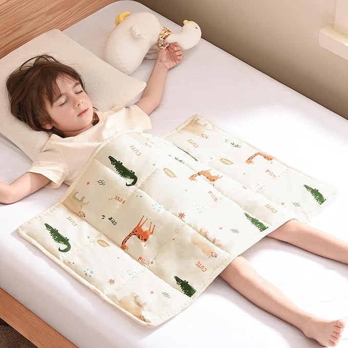 anfie Weighted Lap Pad 2 Pounds, Weighted Blanket (30"*40") Cooling Blanket for Sleeping,Weighted Throw Blanket for Travel Indoor Outdoor (Beige Animal)