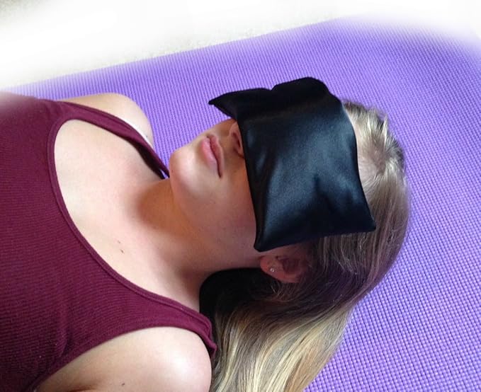 Lavender Eye Pillow- Silky Eye Pillow for Yoga, Meditation Relaxation. This Eye Mask Is Perfect for Sleeping. Made of Lavender Flowers Organic Flax Seed. Get One for Yourself or As a Gift.