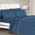 Mueller Ultratemp Bed Sheets Set, Super Soft 1800, 6 Piece California King Sheet Sets, Deep Pocket up to 16", Transfers Heat, Breathes Better, Hypoallergenic, Wrinkle-Resistant, Oeko-TEX, Navy