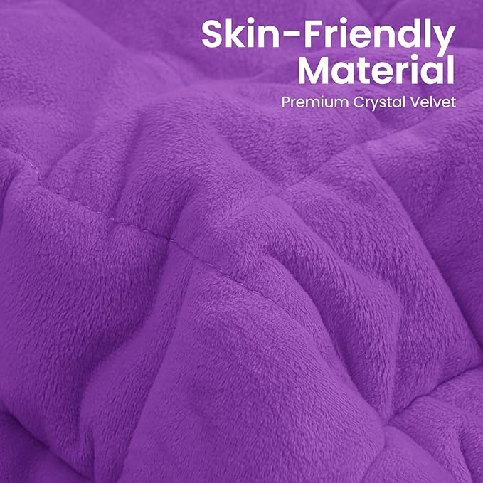 NOWWISH 5lbs Weighted Heating Pad for Women, Electric Heated Weighted Blanket with 6 Heat Settings, Timer & Auto Shut-Off, Relief for Period Cramps, Back Pain, Lap, Machine Washable, 29x24 inch Purple