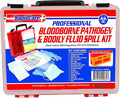 First Aid Premium Bloodborne Pathogen & Bodily Fluid Spill Kit, OSHA Compliant, Wall Mountable, 10" x 8" x 3 1/2"