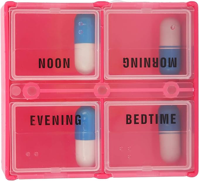 ZJchao Weekly Portable Pills Organizer Box Container 4 Times a Day Large Capacity Weekly Jewelry Case for Pills Vitamin Fish Oil Supplements