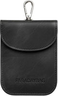 Faraday Key Fob Protector - Real Leather Premium Signal Blocking Pouches - RFID Blocking Car Key Security Shield