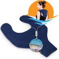 SunnyBay Shoulder and Upper Back Heating Pad, Microwavable Heated Neck and Shoulder Wrap, Weighted Moist Pain Relief Pack with Washable Cover and Flax Seed Filling, Medium, Navy Blue