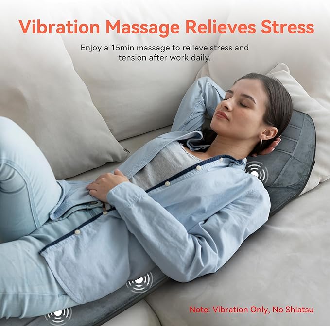 Massager Pad with Heat, Gifts for Women Men, Massage Mat Back Pain Relief, Back Massager with Heat for Lumbar, Leg, Long 53"