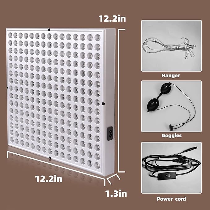 LED-Red-Light-Therapy-Device - 45W LED Panel Deep 660nm and Near-Infrared 850nm Light Combo for Skin Beauty, Pain Relief of Muscles and Joints