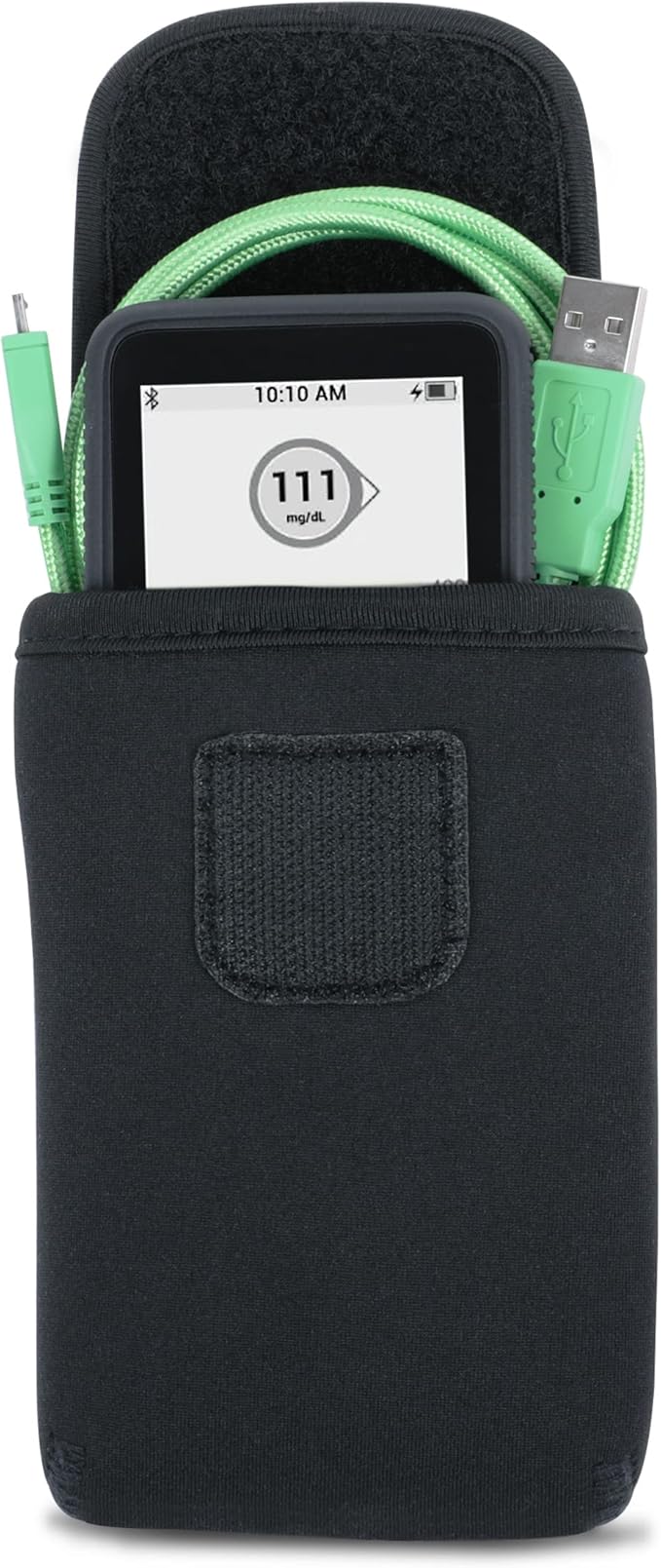 USA Gear Large Continuous Glucose Monitor Receiver Belt Case Compatible with Dexcom G7 Receiver, Dexcom G6, and More CGM Glucose Monitor Devices - Flexible Neoprene with Scratch Resistant Interior