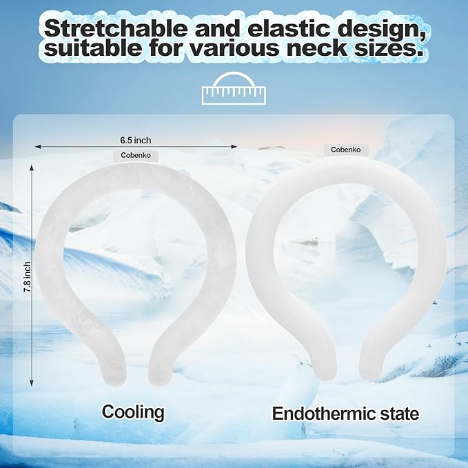 Cooling Neck Wrap with Insulated Bag, Reusable Ice Neck Ring & Body Cooler for Summer Heat, Wearable Cooling Tube Maintains 18°C/64°F for Outdoor, Sports, Travel (White)
