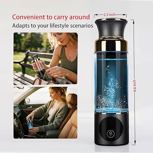 Hydrogen Water Bottle Generator – 6000PPB,Antioxidant Rich,SPE Hydrogen-Oxygen Separation Technology,Japanese Titanium-Platinum Ion Exchange Membrane,Perfect for Yoga,Office, Fitness,Travel & Gifts