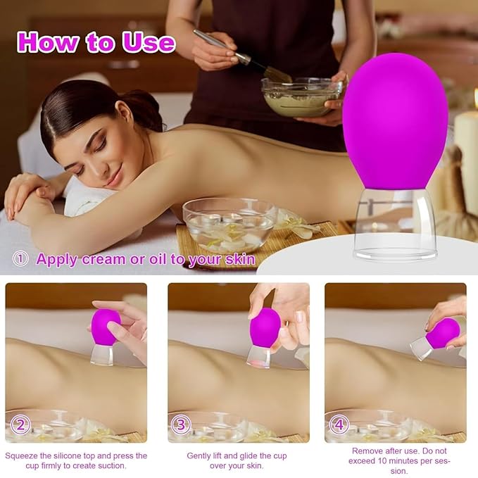 Facial Cupping | Nipple Corrector | Silicone Suction Massager for Facial Lifting, Rejuvenation and Postnatal Nipple Adjustment | Painless, Non-Invasive Beauty and Nursing Tools. 4PCS Pack