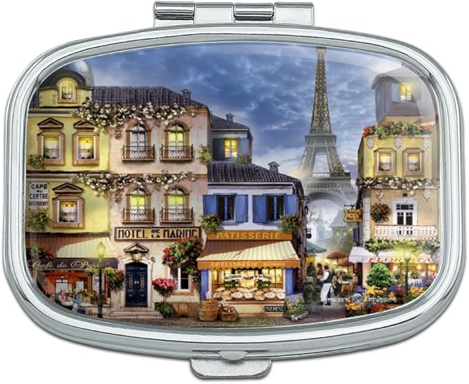 Old Paris France Eiffel Tower Rectangle Pill Case Trinket Gift Box