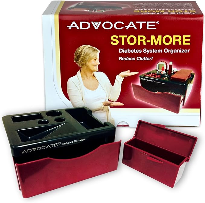Advocate Diabetic Supplies and Pill Medication Storage and Organizer, Ideal for Blood Sugar Monitor and Glucose Meter Kits, Diabetes Testing, Test Strips, Insulin Syringes, Lancets, Pen Needles