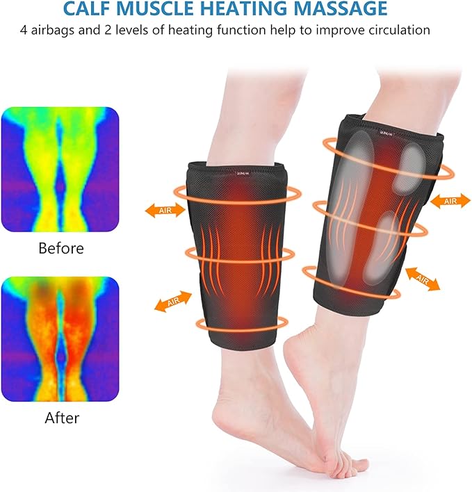 QUINEAR Leg Massager and Air Compression, Calf Massager with 3 Modes 3 Intensities,Leg Compression Massager for Circulation and Pain Relief,Ideal Gift