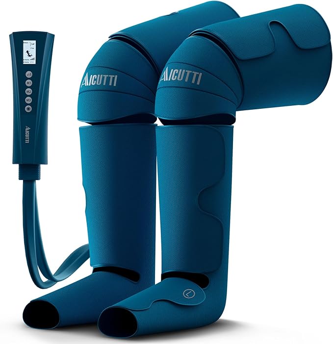 Professional Air Compression Leg Massager with Heat - Mothers Day Gifts for Mom, Wife, Women, Fathers Day for Dad, Husband, Men from Daughter or Son - Pain Relief for Foot, Calf, Knee & Thigh